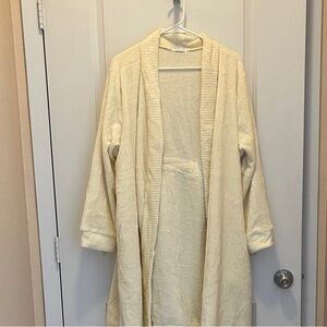 Elegant Cream Open-Front Cardigan